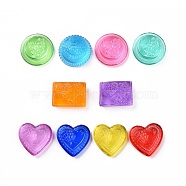 Acrylic Transparent Cabochons, Decorate Accessories, Heart, Rectangle & Flat Round, Mixed Color, 30~31x23~31x11.5~16.5mm(DIY-XCP0002-45)