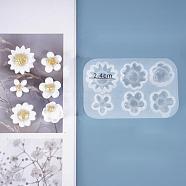 DIY Flower Silicone Molds, for UV Resin & Epoxy Resin Jewelry Making, White, 80x51.5x10mm(DIY-D048-12C)