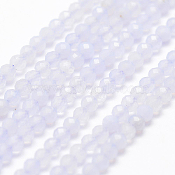 Natural Blue Lace Agate Beads Strands, Faceted, Round, 2mm, Hole: 0.5mm, about 175pcs/strand, 14.9 inch(38cm)(G-K185-04)