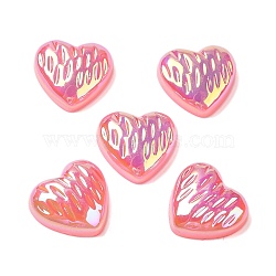 UV Plating Acrylic Cabochons, Iridescent, Heart, Light Coral, 11.5~12x12~12.5x4mm(OACR-H121-02G)