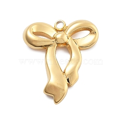 304 Stainless Steel Pendants, Bowknot Charm, PVD Vacuum Plating, Real 18K Gold Plated, 18x15.5x3mm, Hole: 1.4mm(STAS-R155-062G-03)