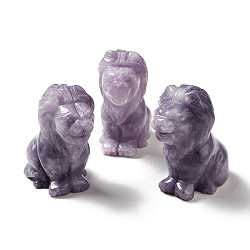 Natural Lepidolite Home Display Decoration, 3D Lion, 43.5x27x53mm(G-E581-03D)