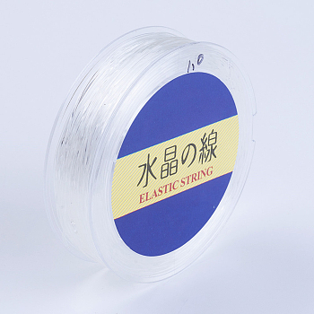 Japanese Round Elastic Crystal String, Elastic Beading Thread, for Stretch Bracelet Making, White, 0.8mm, 50yards/roll, 150 feet/roll