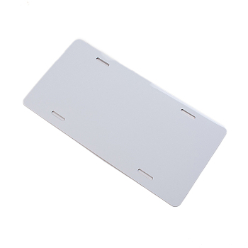 Aluminium Blank Plates, for DIY Number Plates, White, 30.3x15.3x0.05cm, Hole: 26x6mm