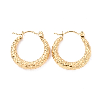 304 Stainless Steel Chunky Hoop Earrings for Women, Golden, 21x20x3.5mm, Pin: 0.8mm