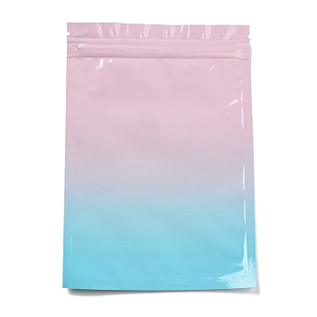 Gradient Color Gradient Color Plastic Packaging Zip Lock Bags, Top Self Seal Pouches, Rectangle, Colorful, 18x12x0.15cm, Unilateral Thickness: 2.5 Mil(0.065mm)