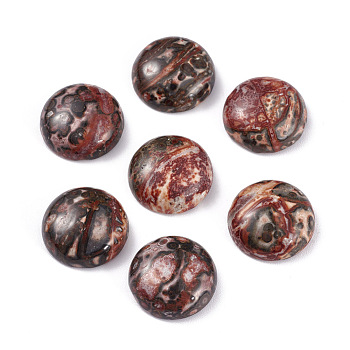 Natural Leopard Skin Cabochons, Half Round/Dome, Colorful, 18x5mm