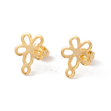 Golden Flower 304 Stainless Steel Stud Earring Findings