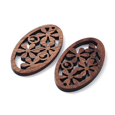クルミ材レーザーカットペンダント(WOOD-Q051-01B)-2