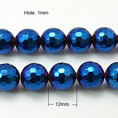 12mm Blue Round Non-magnetic Hematite Beads