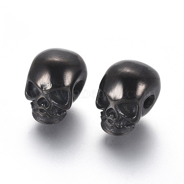 Gunmetal Skull Stainless Steel Beads