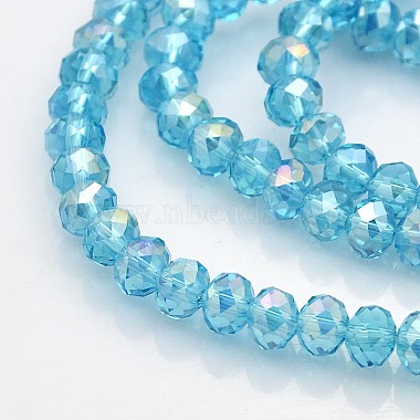 6mm SkyBlue Abacus Electroplate Glass Beads
