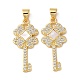 Brass Micro Pave Cubic Zirconia Pendants(KK-D057-15G)-1