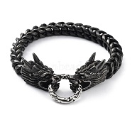 304 Stainless Steel Dragon Head Cuban Link Chains Bracelets for Men & Women, Gunmetal, 8-5/8 inch(22cm)x0.8cm(BJEW-D031-23B)