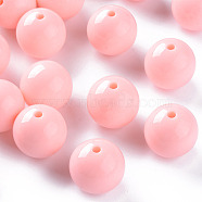 Opaque Acrylic Beads, Round, Light Salmon, 20x19mm, Hole: 3mm(X-MACR-S370-C20mm-A12)