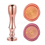 DIY Scrapbook, Brass Wax Seal Stamp Flat Round Head and Handle, Rose Gold, Other Pattern, 25mm(AJEW-WH0147-020)
