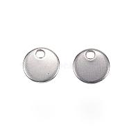 304 Stainless Steel Charms, Flat Round, Stamping Blank Tag, Stainless Steel Color, 6x0.8mm, Hole: 1mm(STAS-F039-91-6mm-P)