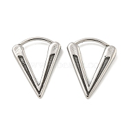 316 Surgical Stainless Steel Hoop Earrings, Triangle, Antique Silver, 16x12.5mm(EJEW-D096-11A-AS)