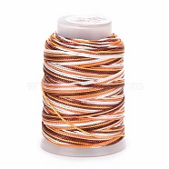 5 Rolls 12-Ply Segment Dyed Polyester Cords, Milan Cord, Round, Chocolate, 0.4mm, about 71.08 Yards(65m)/Roll(WCOR-P001-01B-020)