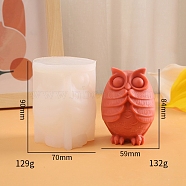 3D No Speaking Owl Scented Candle Silicone Molds, Candle Making Molds, Aromatherapy Candle Mold, White, 7x9cm, Inner Diameter: 5.9x8.4cm(PW-WG85163-03)
