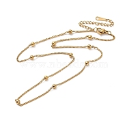 Ion Plating(IP) 304 Stainless Steel Satellite Chain Necklace for Men Women, Real 18K Gold Plated, 15.55~16.18 inch(39.5~41.1cm)(NJEW-E076-01G)