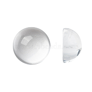 Transparent Half Round Glass Cabochons, Clear, 18~19x9.5~10.5mm(GGLA-R027-18mm)