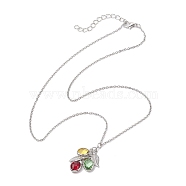 Stainless Steel and Glass Pendants Necklaces, Birthstone Necklaces, Cable Chains Necklaces, Stainless Steel Color, 20.51 inch(52.1cm)(NJEW-JN04701-01)
