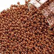 TOHO Round Seed Beads, Japanese Seed Beads, (562) Burnt Orange Metallic, 11/0, 2.2mm, Hole: 0.8mm, about 5555pcs/50g(SEED-XTR11-0562)