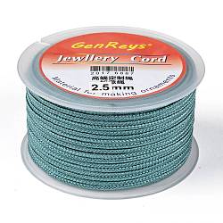 Braided Nylon Threads, Dyed, Aqua, 2.5mm, about 10.93 yards(10m)/roll(NWIR-Z001-09)