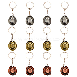12Pcs 3 Colors Alloy Keychain, with Iron Finding, Western Cowboy Hat, Mixed Color, 10.2cm, 4pcs/color(KEYC-DC0001-02)