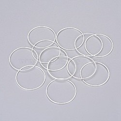 Brass Linking Rings, Nickel Free, Silver, 18x0.7~1mm(EC18718MM-NFS)