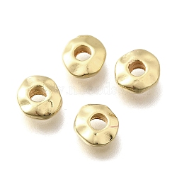 Alloy Beads, Long-Lasting Plated, Rack Plating, Flat Round, Light Gold, 6x6.5x2.5mm, Hole: 2mm(FIND-M057-01G-02)