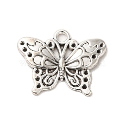 Tibetan Style Alloy Pendants, Cadmium Free & Lead Free, Butterfly, Antique Silver, 19x24x2mm, Hole: 2mm, about 500Pcs/1000G(PALLOY-M217-38AS)