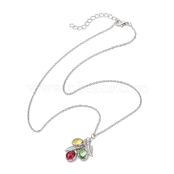 Stainless Steel and Glass Pendant Necklaces, Birthstone Necklaces, Cable Chains Necklaces, Stainless Steel Color, 20.51 inch(52.1cm)(NJEW-JN04701-01)
