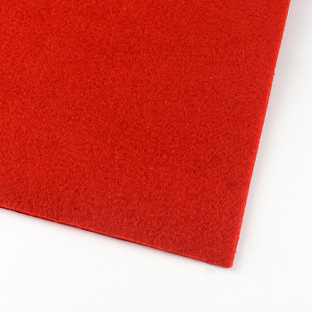 Non Woven Fabric Embroidery Needle Felt for DIY Crafts, Red, 30x30x0.2~0.3cm, 10pcs/bag