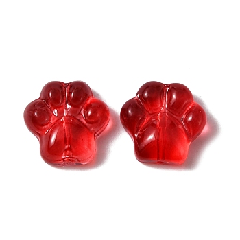 Handmade Lampwork Beads, Cat Claw, Red, 13.5x13.5x5mm, Hole: 1mm