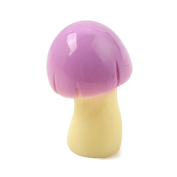 Opaque Resin Miniature Lepista Nuda Ornament, Micro Landscape Garden Accessories, Pretending Prop Decorations, Dark Orchid, 22.5x14x14mm