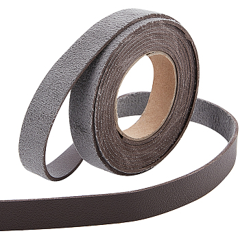 2M PVC Imitation Leather Ribbons, for Clothes, Bag Making, Chocolate, 12.5mm, about 2.19 Yards(2m)/Roll