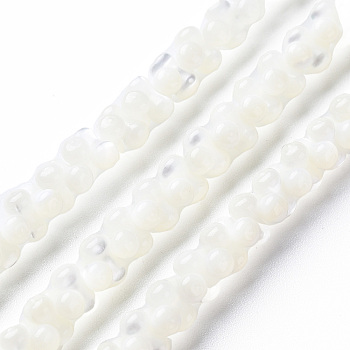 Natural Trochid Shell/Trochus Shell Bead Strands, Bleach, Oval, White, 6x3mm, Hole: 0.8mm, about 173~174pcs/strand, 15.75 inch~16.34 inch(40~41.5cm)