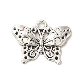 Tibetan Style Alloy Pendants, Cadmium Free & Lead Free, Butterfly, Antique Silver, 19x24x2mm, Hole: 2mm, about 500Pcs/1000G