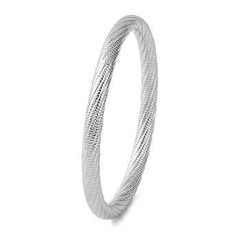 304 Stainless Steel Bangles for Women, Stainless Steel Color, Inner Diameter: 2-1/2 inch(6.2cm)