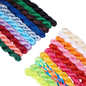 Nylon Thread, Mixed Color, 1mm, about 26.24 yards(24m)/bundle, 1bundle/color, 20bundles/set