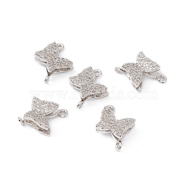 Brass Micro Pave Clear Cubic Zirconia Connector Charms(ZIRC-P100-06P)-4