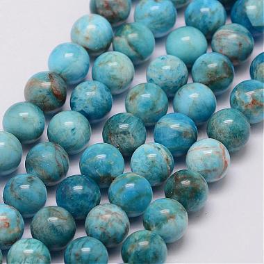 8mm DeepSkyBlue Round Apatite Beads
