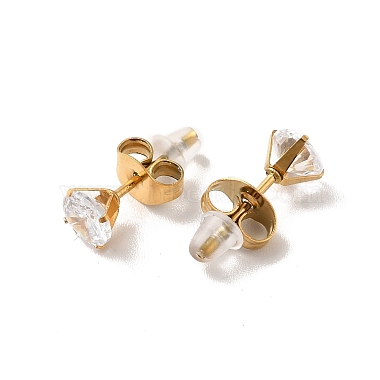 Clear Cubic Zirconia Flower of Life Pendant Necklace & Diamond Stud Earrings(SJEW-M099-06G)-6
