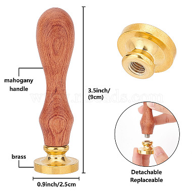 Sellos de cera de latón con mango de palisandro(AJEW-WH0412-0146)-2