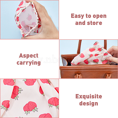 5pcs 5 style Flower/Peach Pattern Cloth Women's Mini Cosmetics Storage Bags(ABAG-HY0001-11)-4