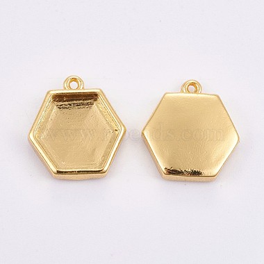 Golden Hexagon Brass Charms