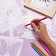 2set cuadrado con plantilla de dibujo de mascota con patrón floral y mariposa(DIY-CW0001-12)-6