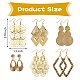 6pares 6 estilos de aretes colgantes grandes con rombos(EJEW-SZ0001-56)-7